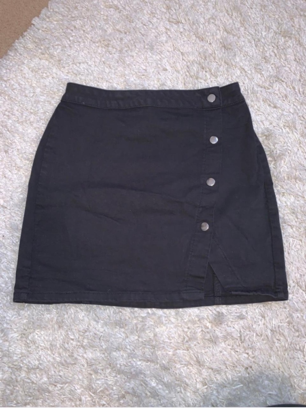PacSun Black Button-Accent Mini Skirt